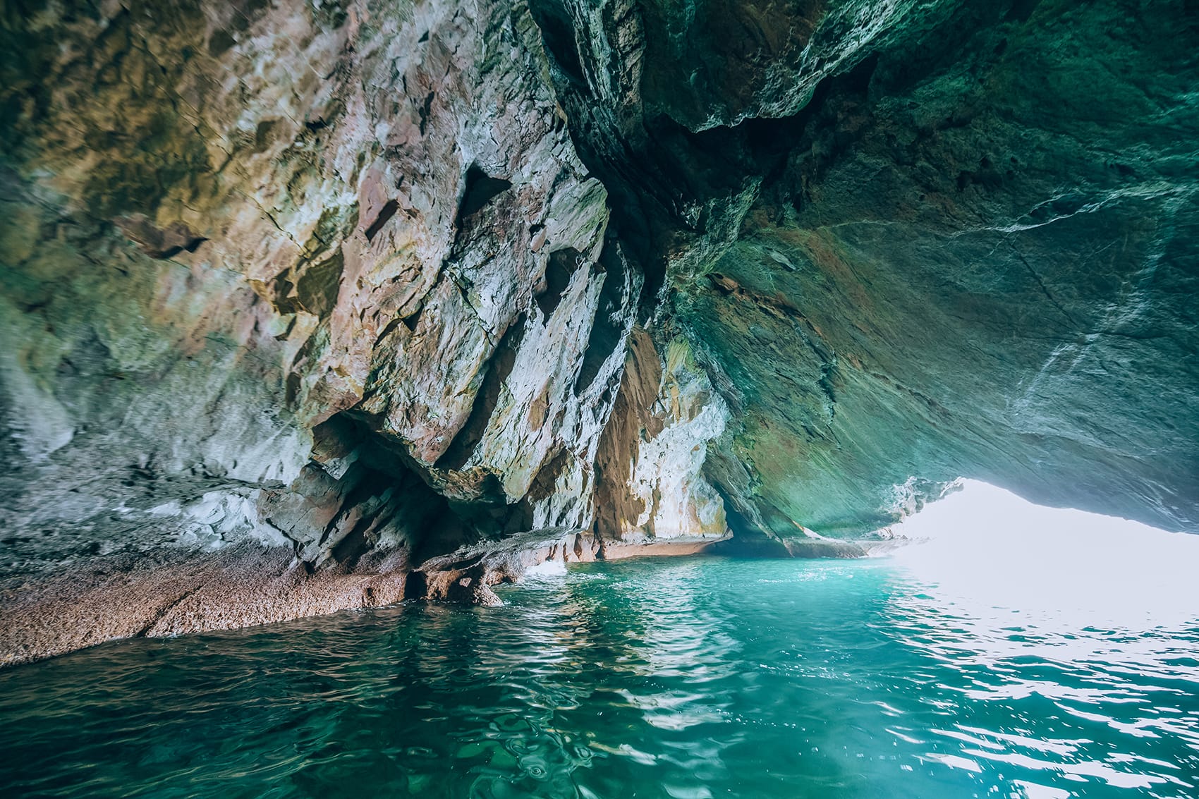 water inside wadi shab cave