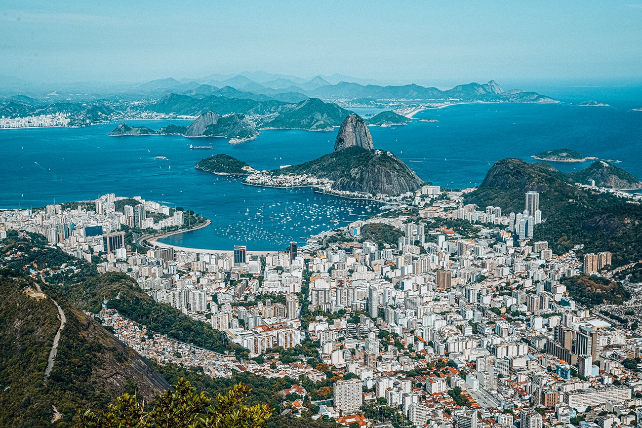 the city view of rio de janeiro brazil with the sea