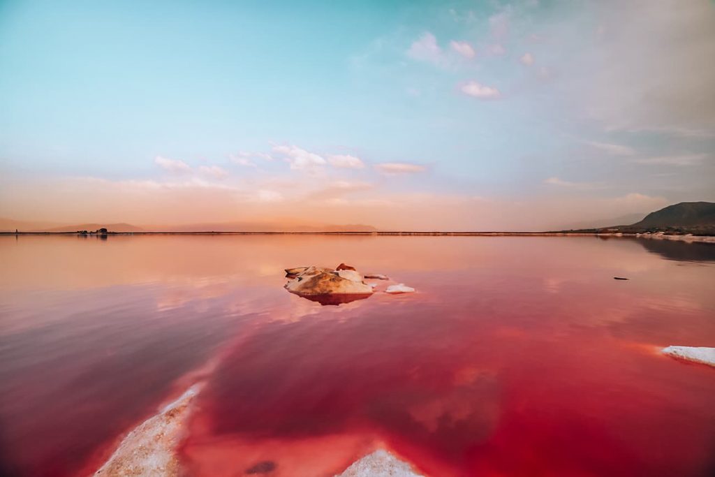 Maharloo Lake in Shiraz, Iran