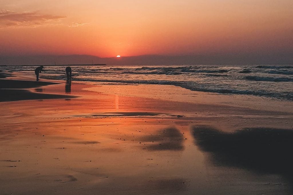Sunset at the Beach in the Caspian Sea