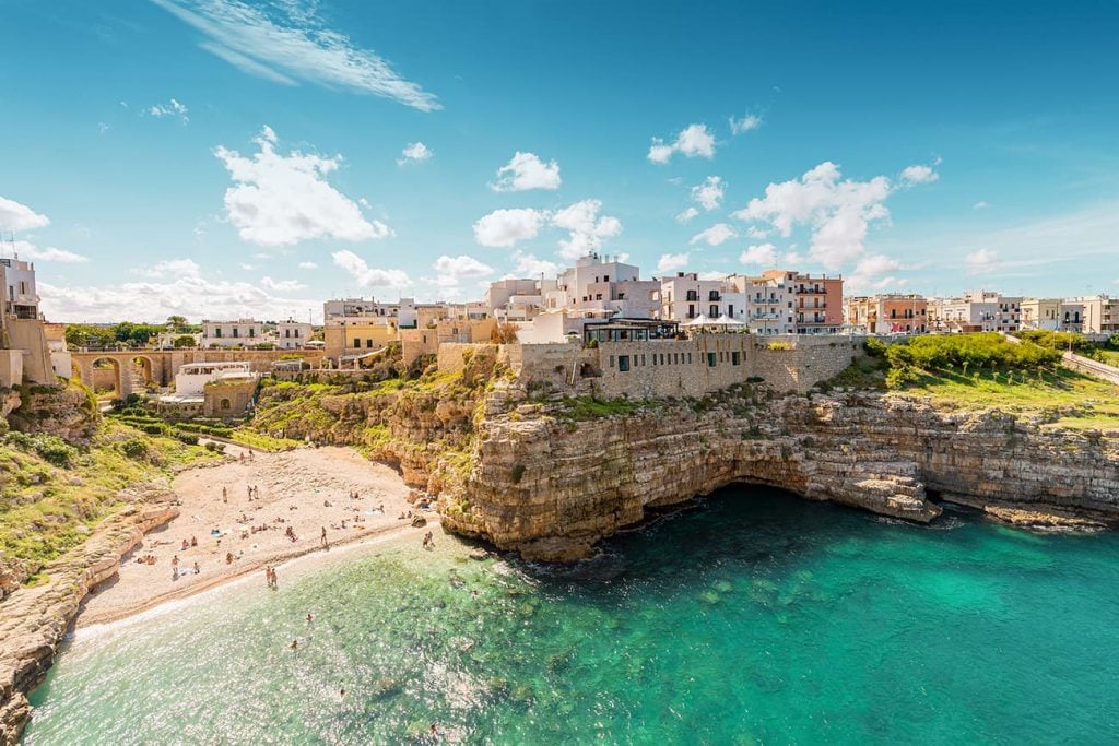 The Cliffs of Polignano a Mare in Puglia, Italy
