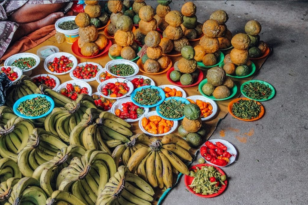 Bananas and Produce in the Food Market in Nadi, Fiji