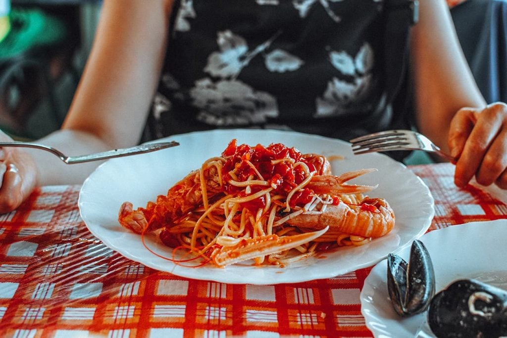 A Plate of Pasta on a Table