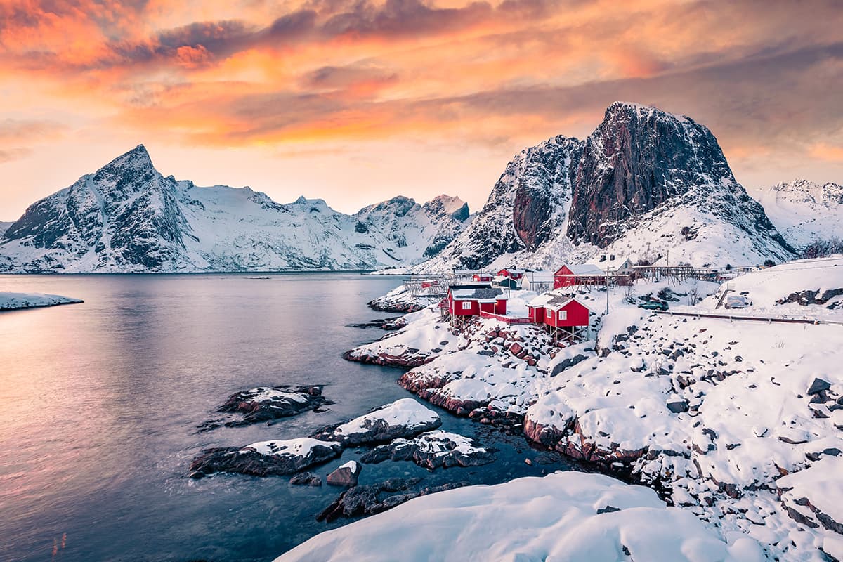 The Sun Setting Over Lofoten, Norway