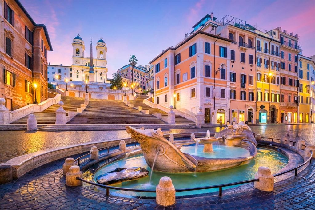 The Spanish Steps in Rome During Sunrise