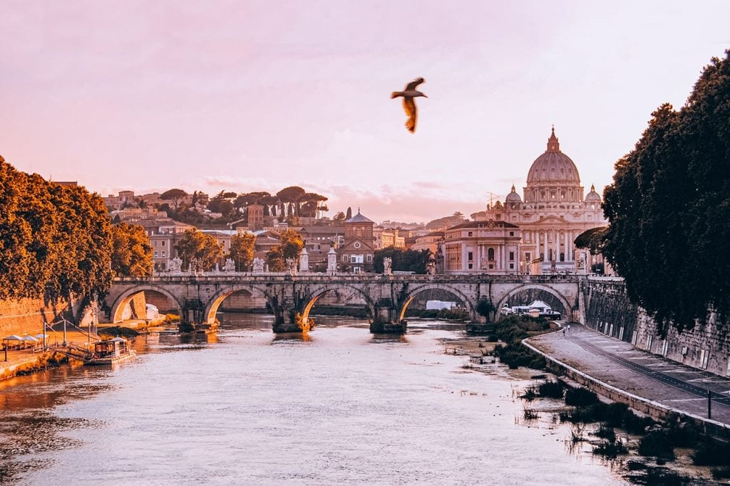 The View of the Vatican From Ponte Umberto I in Rome, Italy