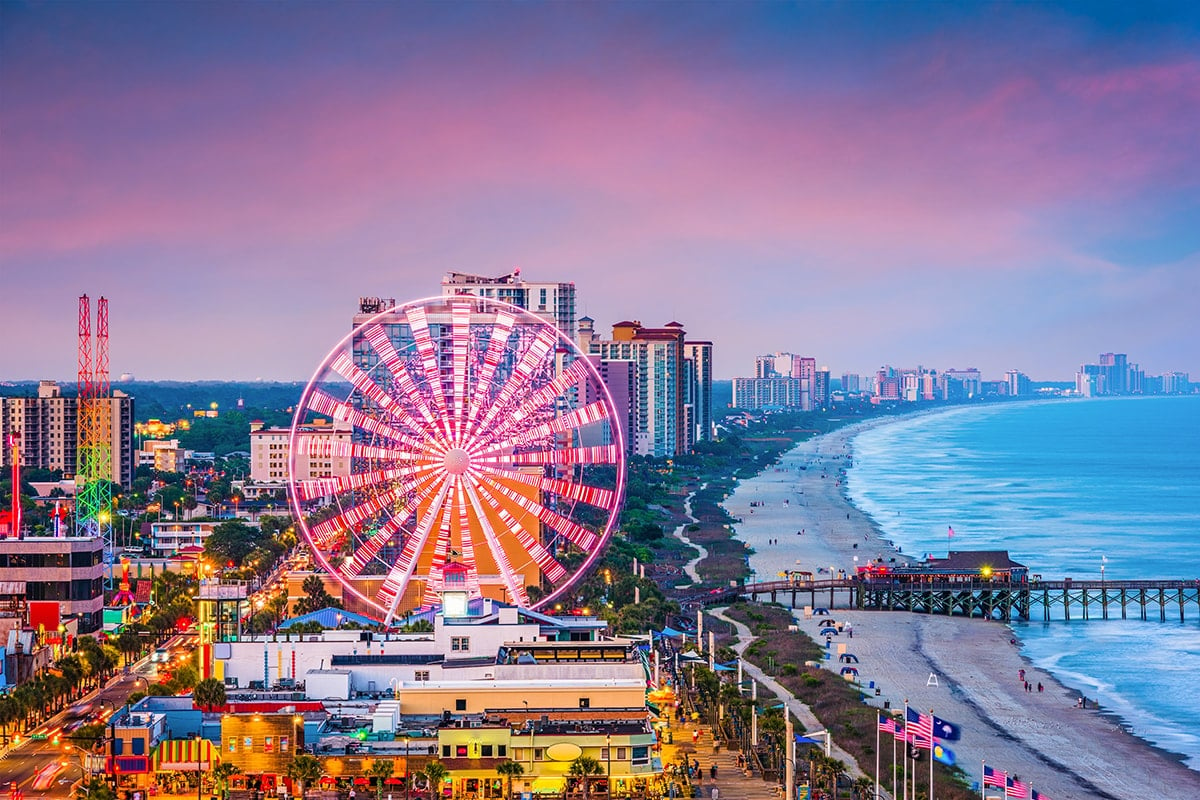 A Ferris Wheel and Buildings in Myrtle Beach, South Carolina