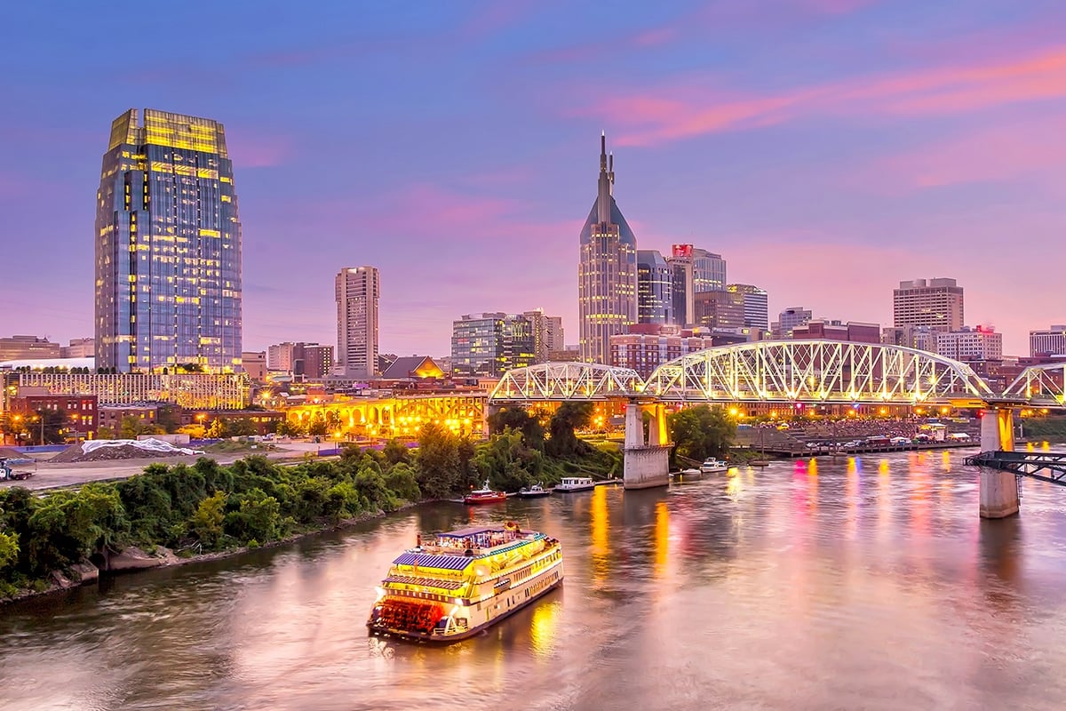 A Boat on a River in Nashville, Tennessee