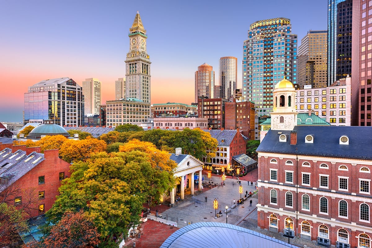 The City of Boston in Massachusetts