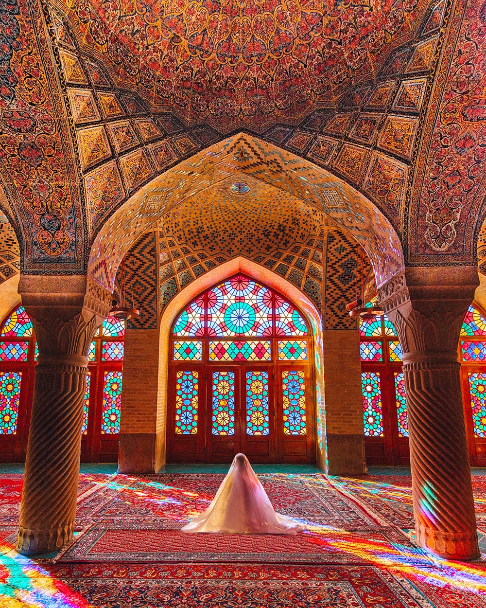 Short Caption for Travel - A Colorful Mosque in Iran