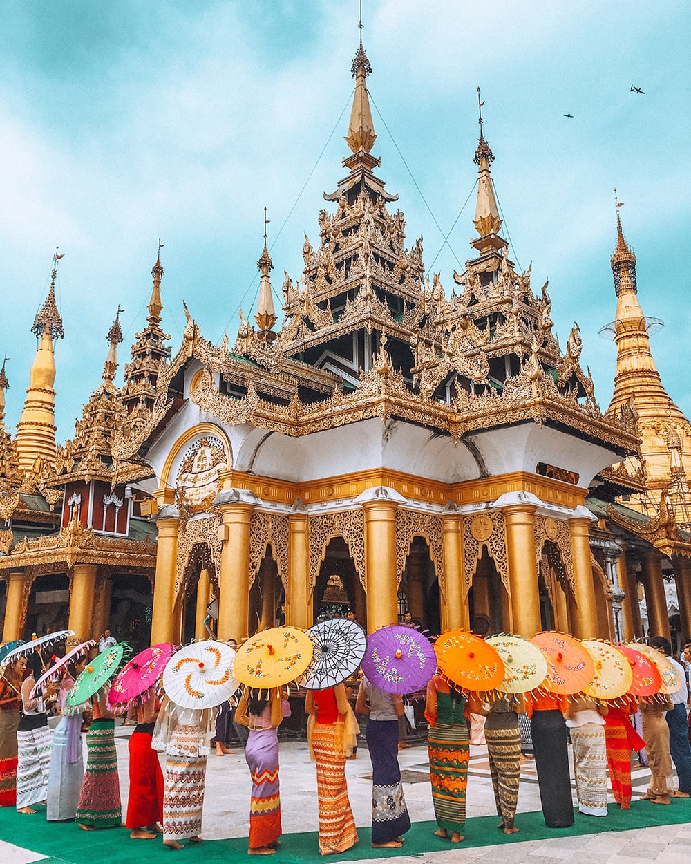Women With Umbrellas in Yangon, Myanmar