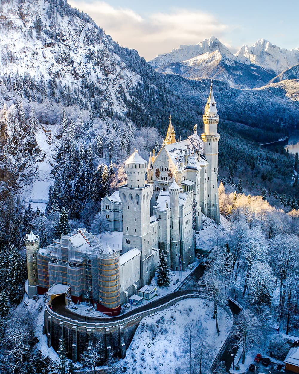 The Neuschwanstein Castle in Bavaria, Germany