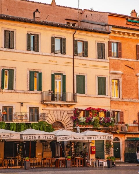 Restaurants in Campo de' Fiori in Rome, Italy