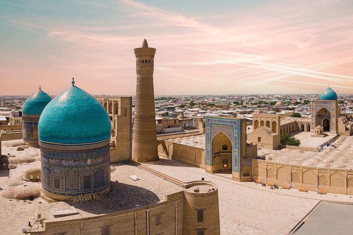 A blue dome and tower - things to do in Bukhara, Uzbekistan