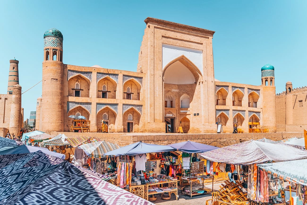 An Outdoor Bazaar in Itchan Kala, Khiva, Uzbekistan